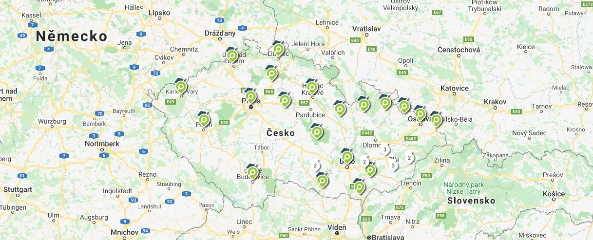 odkaz na google mapu pro lokalizaci měst rekvalifikačních kurzů